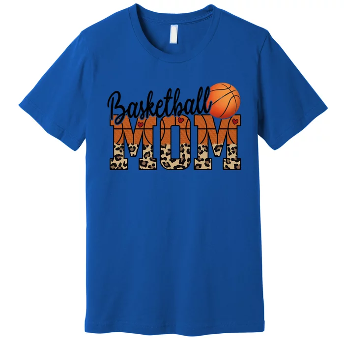 Basketball Mom Leopard Letters Design Cute Gift Premium T-Shirt