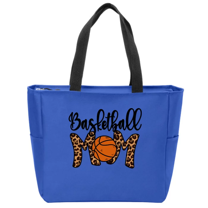 Basketball Mom Leopard Basketball Mama Mothers Day Mom Gift Zip Tote Bag