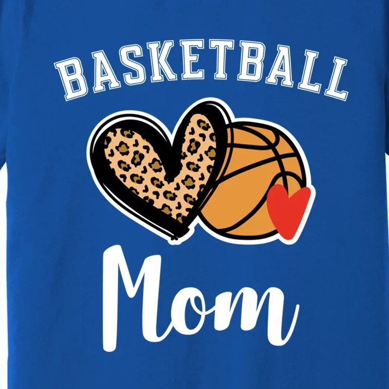 Basketball Mom Leopard Heart Gift Premium T-Shirt