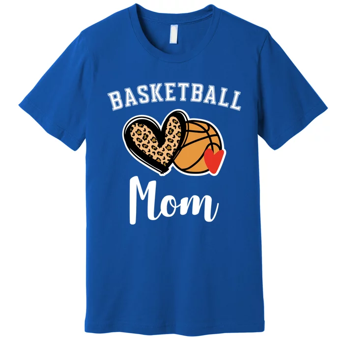 Basketball Mom Leopard Heart Gift Premium T-Shirt