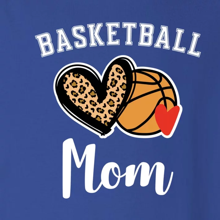 Basketball Mom Leopard Heart Gift Toddler Long Sleeve Shirt