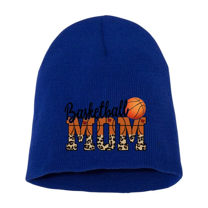 Basketball Mom Leopard Letters Design Gift Short Acrylic Beanie