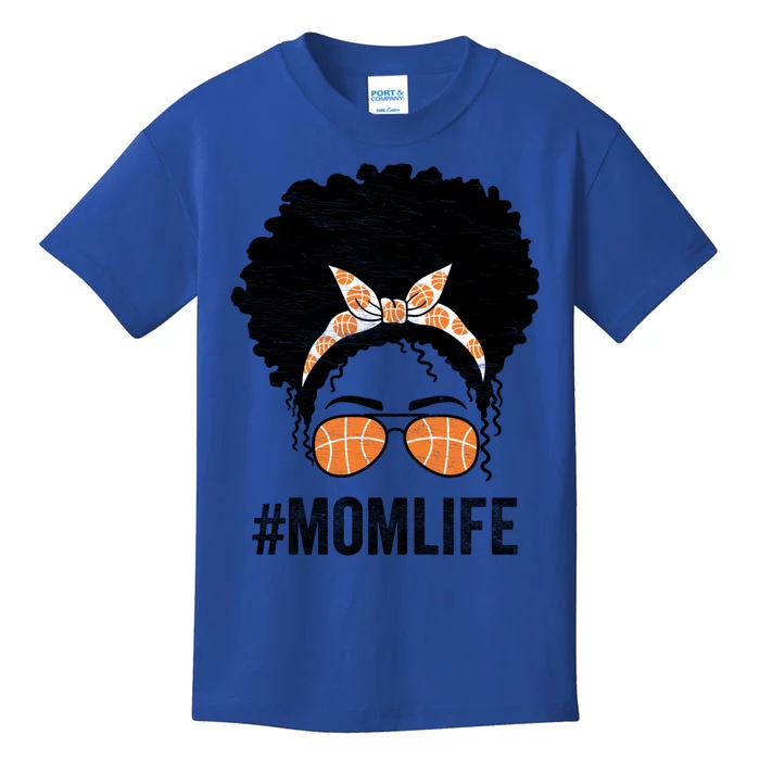 Basketball Mom Life Messy Bun Mothers Day Idea Gift Kids T-Shirt