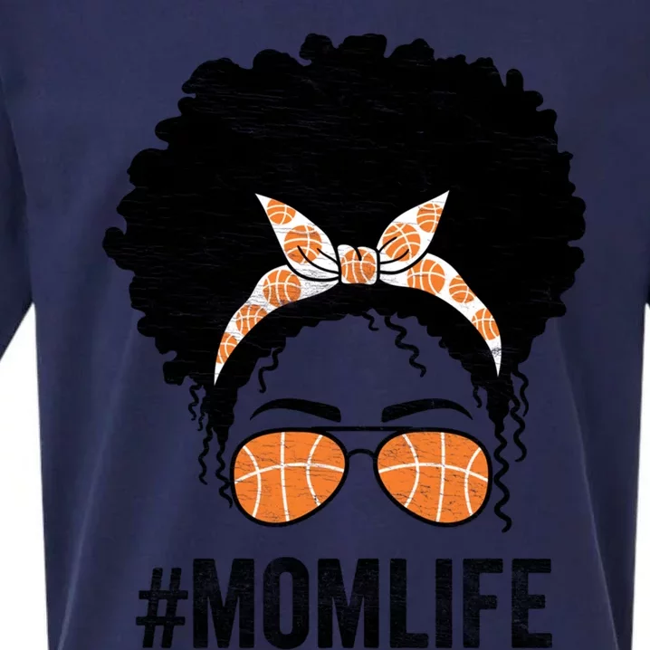 Basketball Mom Life Messy Bun Mothers Day Idea Gift Sueded Cloud Jersey T-Shirt