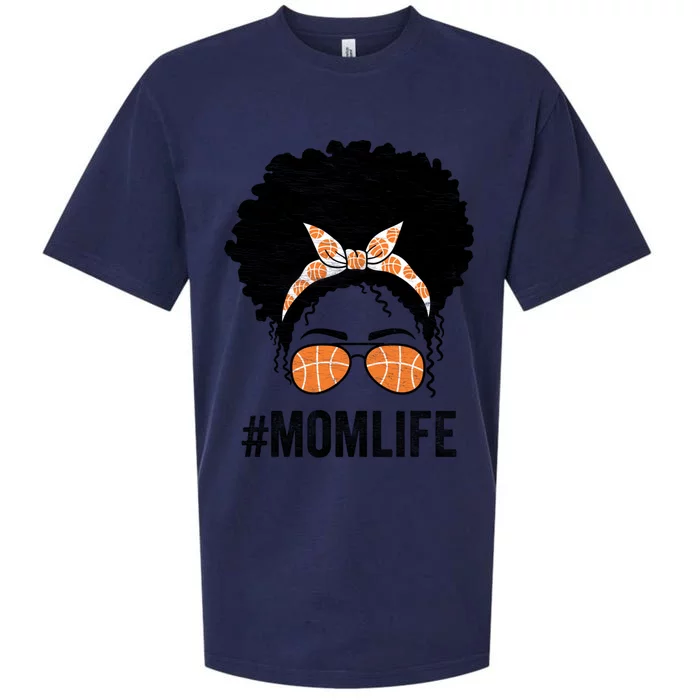 Basketball Mom Life Messy Bun Mothers Day Idea Gift Sueded Cloud Jersey T-Shirt