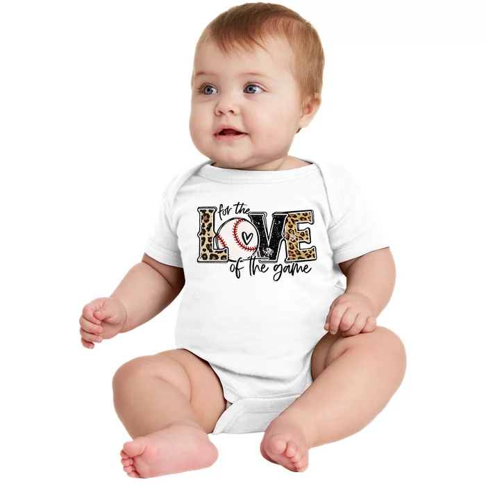 Baseball Mom Leopard For The Love Of The Game Baseball Baby Bodysuit