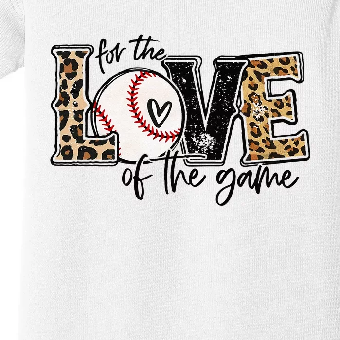 Baseball Mom Leopard For The Love Of The Game Baseball Baby Bodysuit