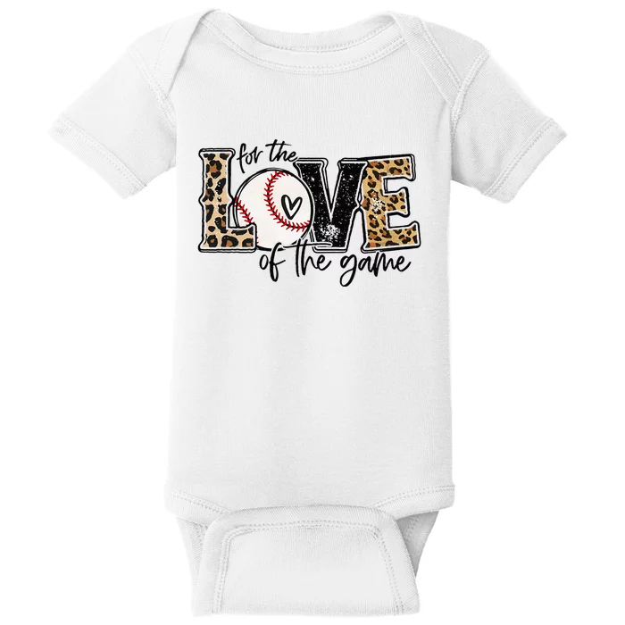 Baseball Mom Leopard For The Love Of The Game Baseball Baby Bodysuit