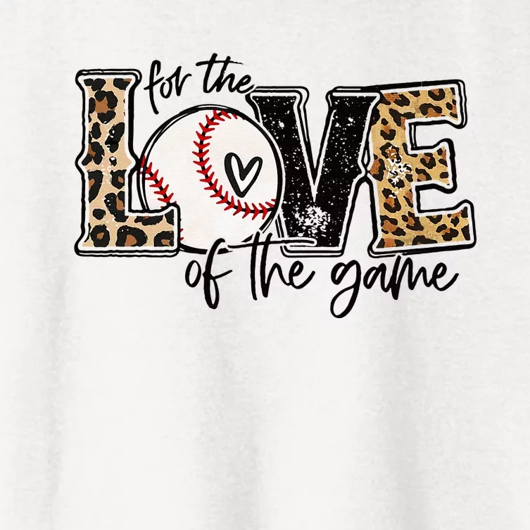 Baseball Mom Leopard For The Love Of The Game Baseball Women's Crop Top Tee