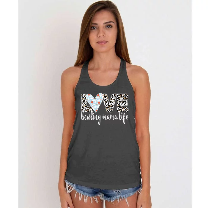 Bowling Mama Life Bowling Mom Of A Bowler Mother Women's Knotted Racerback Tank