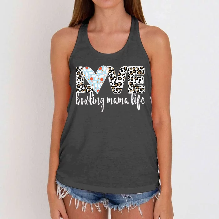 Bowling Mama Life Bowling Mom Of A Bowler Mother Women's Knotted Racerback Tank