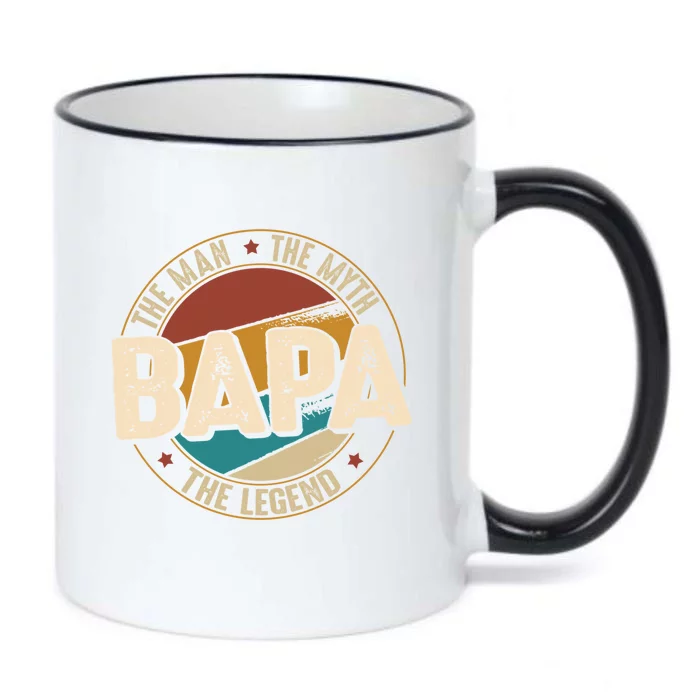 Bapa Myth Legend Funny Fathers Day Bapa Gift Black Color Changing Mug