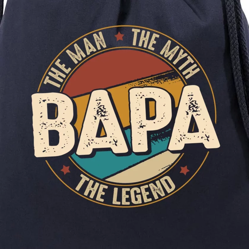 Bapa Myth Legend Funny Fathers Day Bapa Gift Drawstring Bag