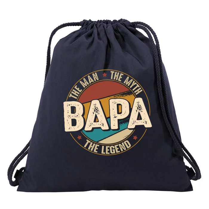 Bapa Myth Legend Funny Fathers Day Bapa Gift Drawstring Bag