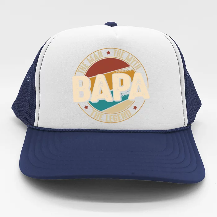 Bapa Myth Legend Funny Fathers Day Bapa Gift Trucker Hat