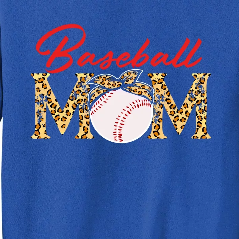 Baseball Mom Leopard Bandana Funny Softball Mom Mother's Day Gift Tall Sweatshirt