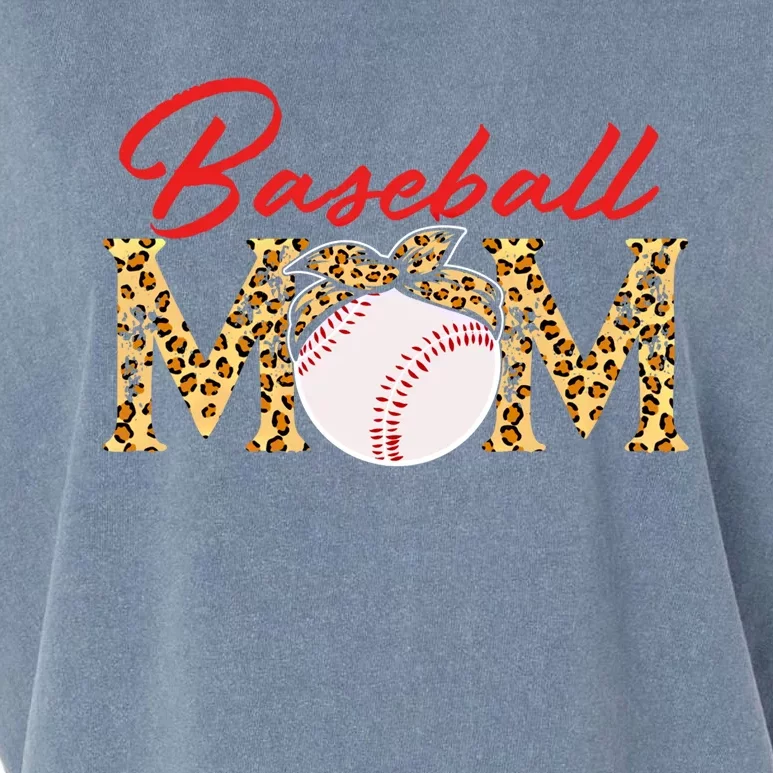 Baseball Mom Leopard Bandana Funny Softball Mom Mother's Day Gift Garment-Dyed Women's Muscle Tee