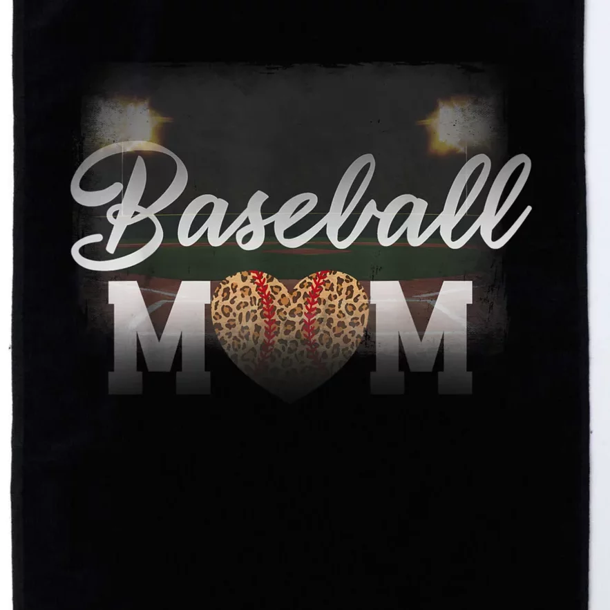 Baseball Mom, Leopard Baseball Field Platinum Collection Golf Towel