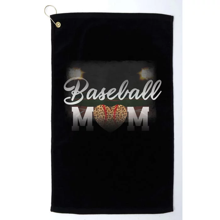 Baseball Mom, Leopard Baseball Field Platinum Collection Golf Towel