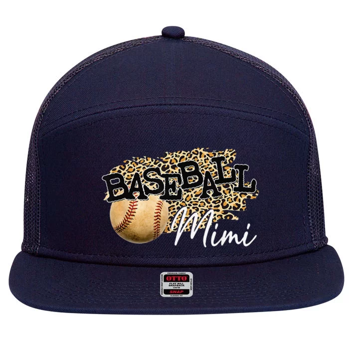 Baseball Mimi Leopard Mother's Day 7 Panel Mesh Trucker Snapback Hat