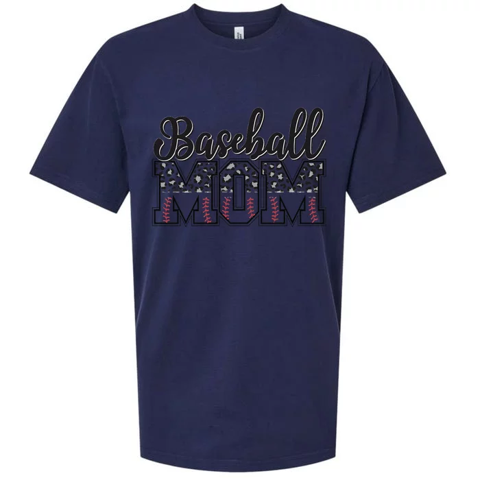 Baseball Mom Leopard Funny Softball Mom MotherS Day Sueded Cloud Jersey T-Shirt