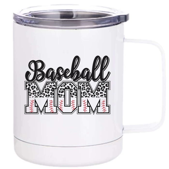 Baseball Mom Leopard Funny Softball Mom MotherS Day Front & Back 12oz Stainless Steel Tumbler Cup