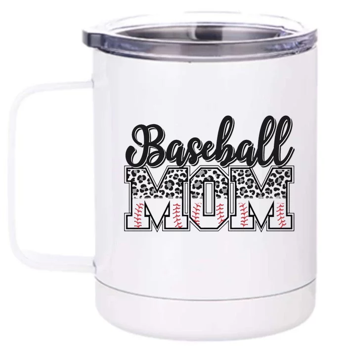 Baseball Mom Leopard Funny Softball Mom MotherS Day Front & Back 12oz Stainless Steel Tumbler Cup