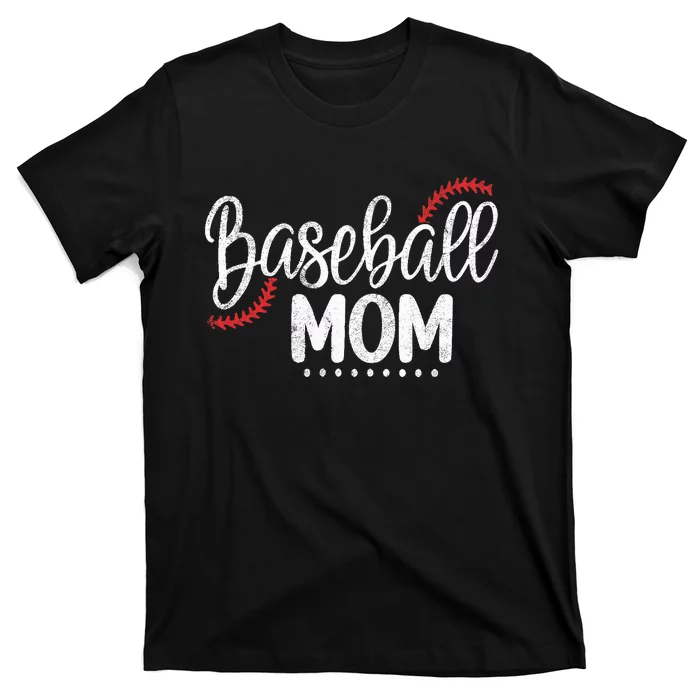 Baseball Mom Leopard Game Day Mothers Day T-Shirt