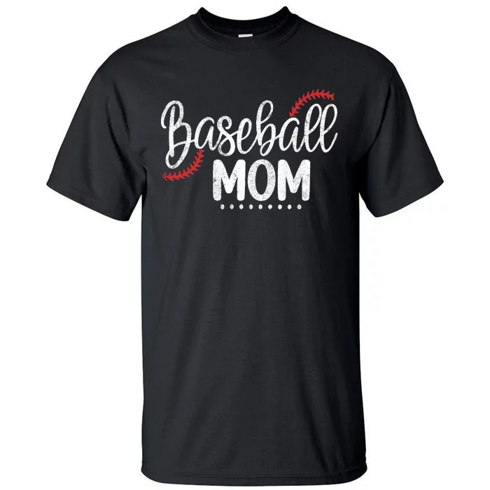 Baseball Mom Leopard Game Day Mothers Day Tall T-Shirt