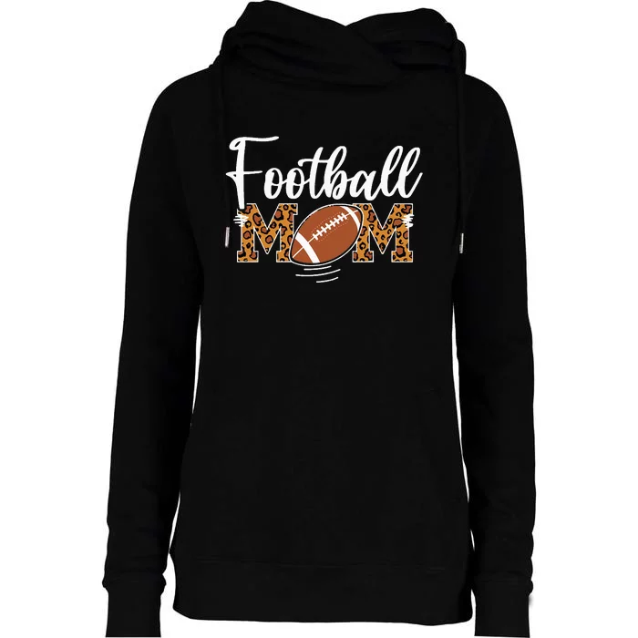 Ball Mom Leopard, Funny Football Baseball Player Mom Tees Womens Funnel Neck Pullover Hood