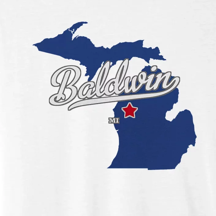 Baldwin Michigan Lake County Mi Map ChromaSoft Performance T-Shirt