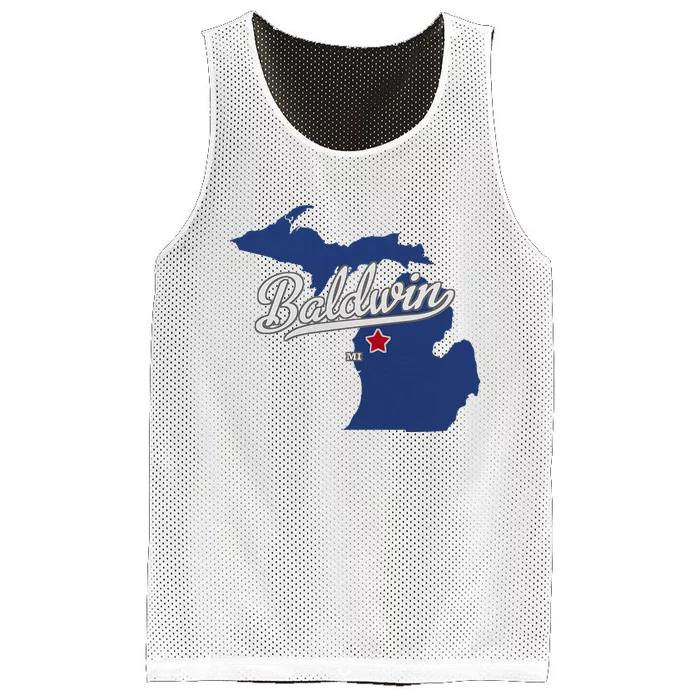 Baldwin Michigan Lake County Mi Map Mesh Reversible Basketball Jersey Tank