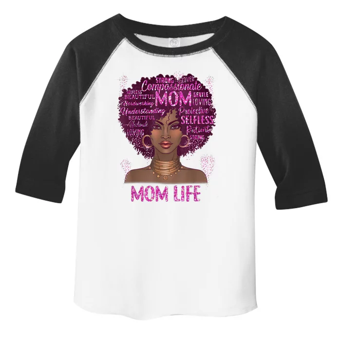 Black Mom Life Mom African American Happy Mothers Day Gift Toddler Fine Jersey T-Shirt