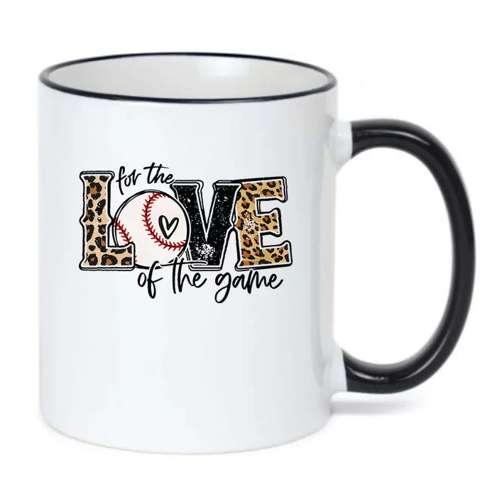 Baseball Mom Leopard For The Love of The Game Baseball Black Color Changing Mug