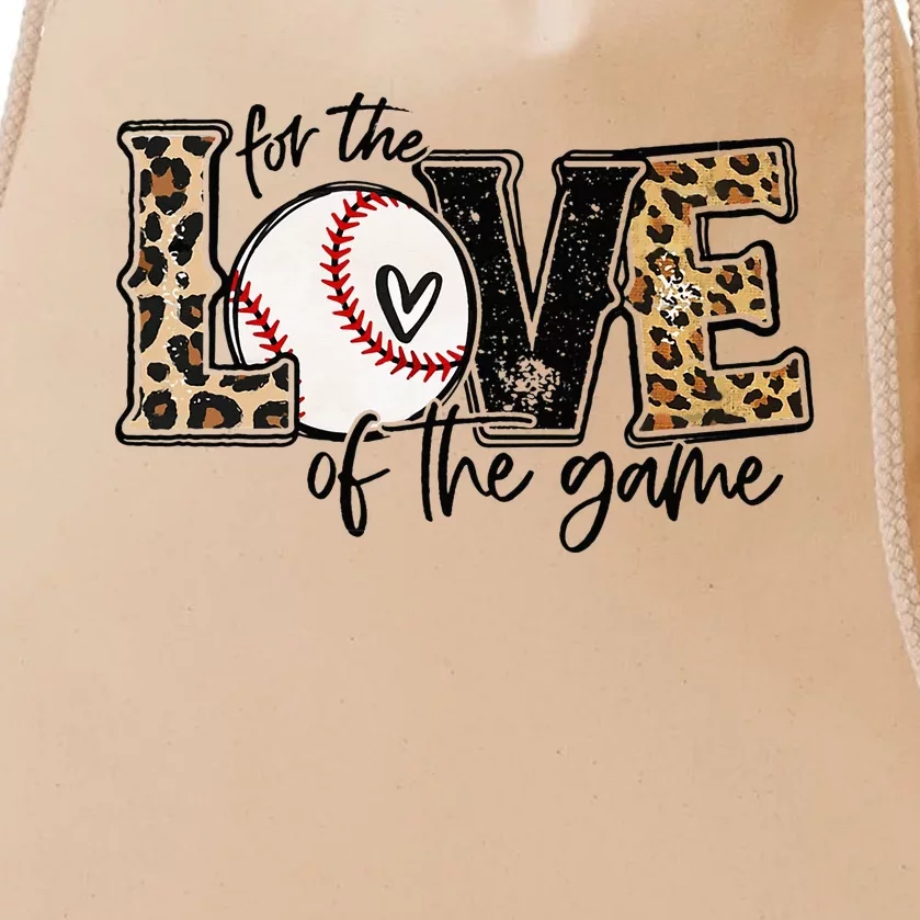 Baseball Mom Leopard For The Love of The Game Baseball Drawstring Bag