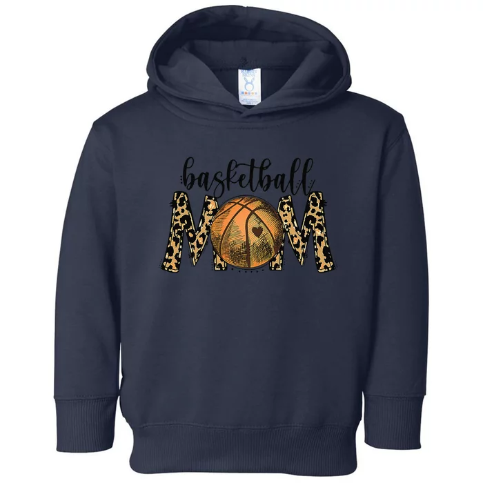 Basketball Mom Leopard Funny Sports Players Mother's Day Toddler Hoodie