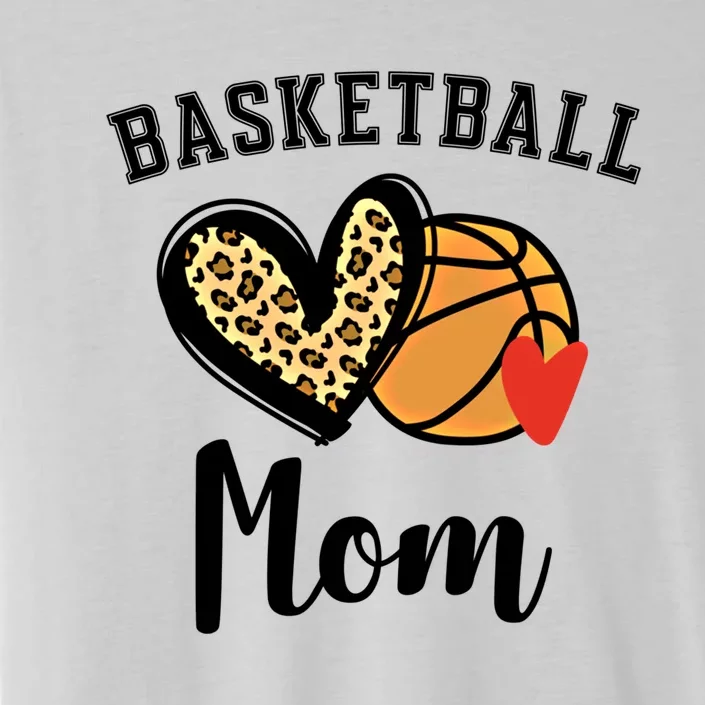 Basketball Mom Leopard Heart Gift ChromaSoft Performance T-Shirt