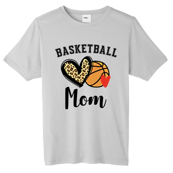 Basketball Mom Leopard Heart Gift ChromaSoft Performance T-Shirt