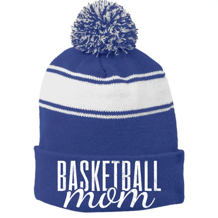 Basketball Mom Mama Gift Stripe Pom Pom Beanie