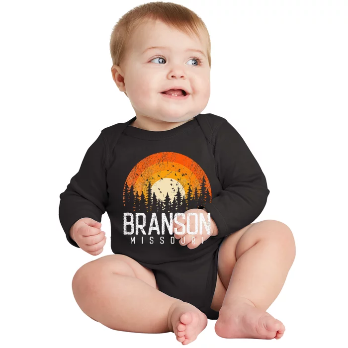 Branson Missouri Mo Retro Vintage 70s 80s 90s Baby Long Sleeve Bodysuit