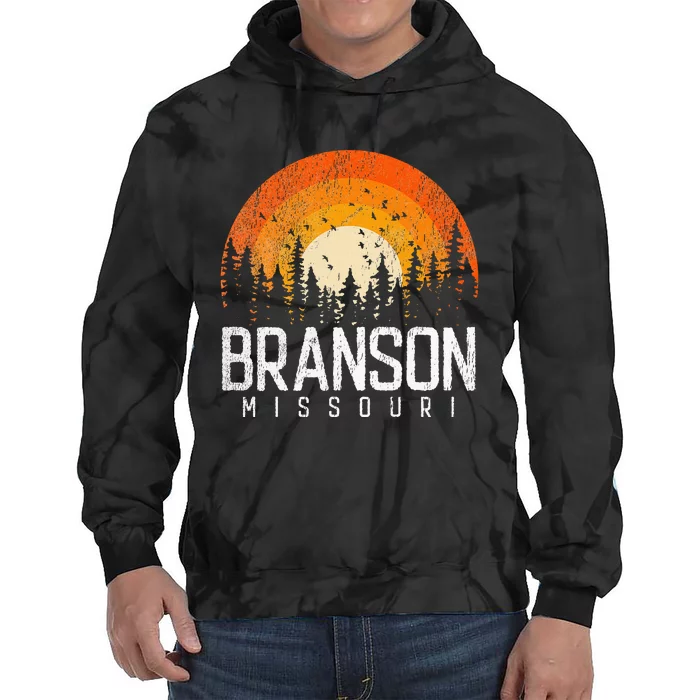 Branson Missouri Mo Retro Vintage 70s 80s 90s Tie Dye Hoodie