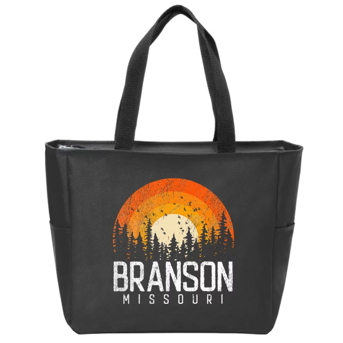 Branson Missouri Mo Retro Vintage 70s 80s 90s Zip Tote Bag