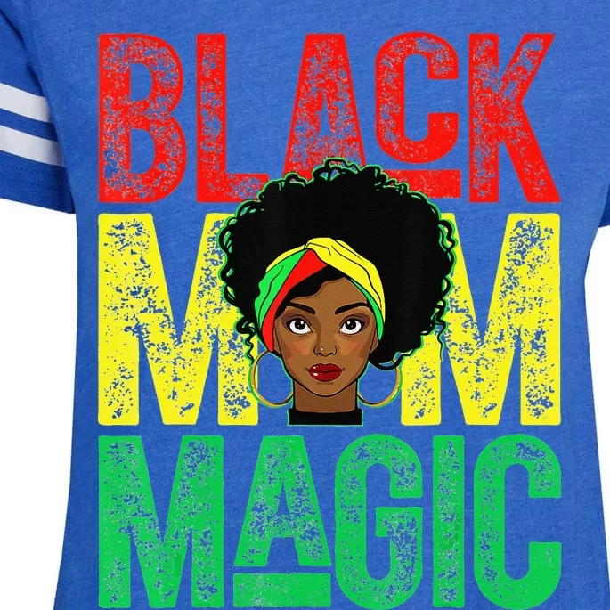 Black Mom Magic Black History Month Africa Pride Enza Ladies Jersey Football T-Shirt