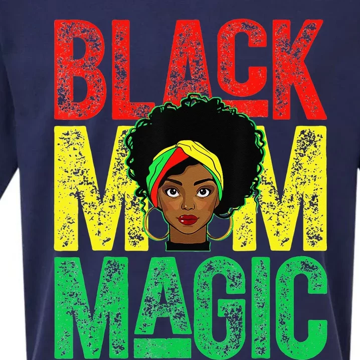 Black Mom Magic Black History Month Africa Pride Sueded Cloud Jersey T-Shirt