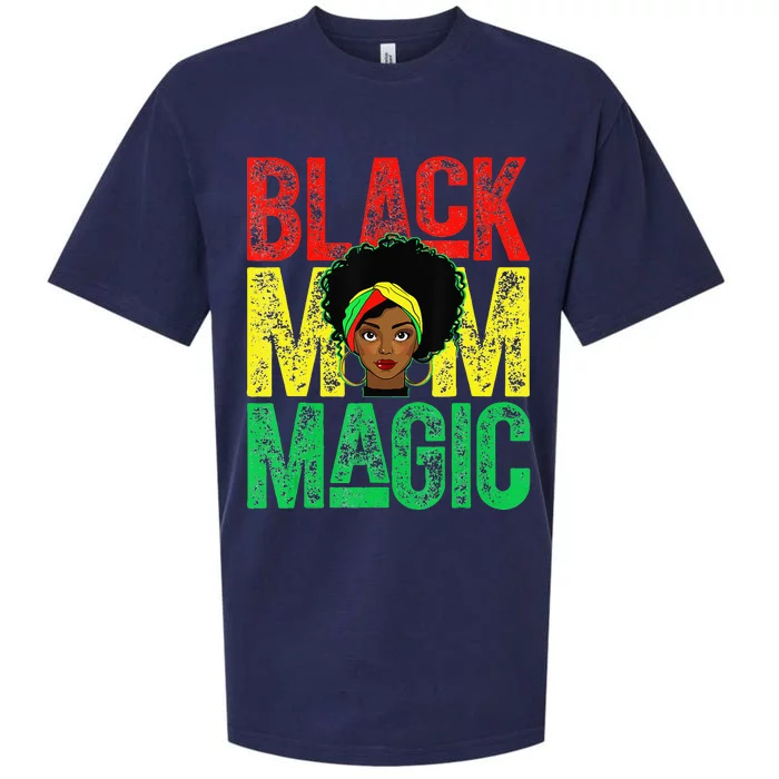 Black Mom Magic Black History Month Africa Pride Sueded Cloud Jersey T-Shirt