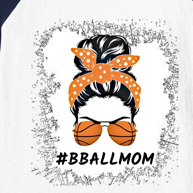 Basketball Mom Messy Bun Proud Mama Bball Basketball Glasses Gift Baseball Sleeve Shirt