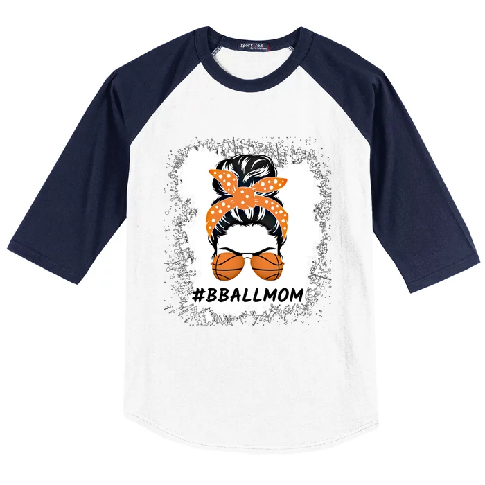 Basketball Mom Messy Bun Proud Mama Bball Basketball Glasses Gift Baseball Sleeve Shirt