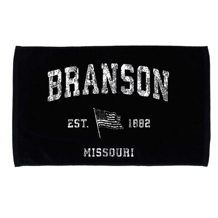 Branson Missouri Mo Vintage Us Flag Sports Microfiber Hand Towel