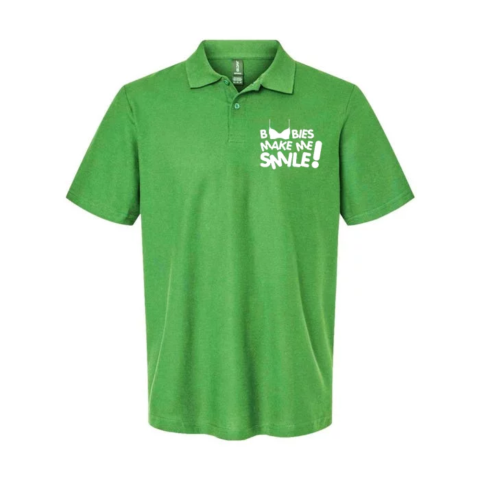 Boobies Make Me Smile Softstyle Adult Sport Polo