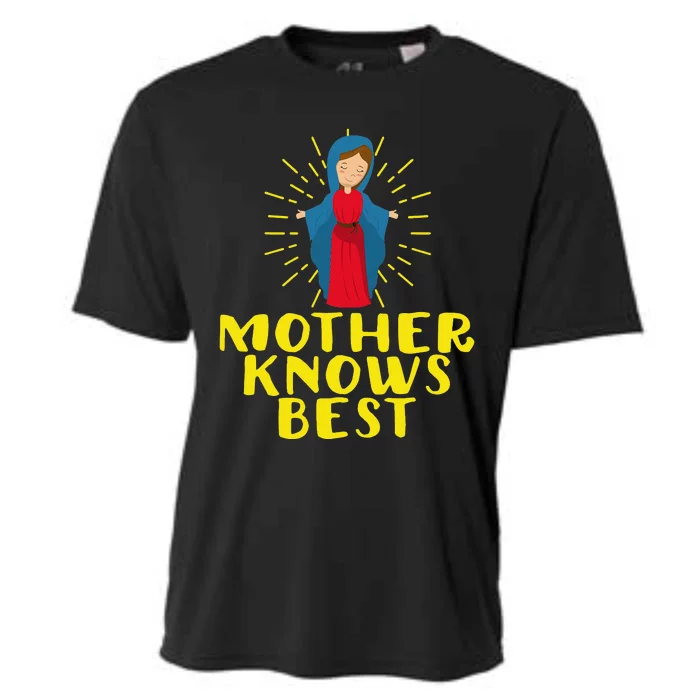 Blessed Mother Mary Knows Best Catholic Mother's Day Cooling Performance Crew T-Shirt